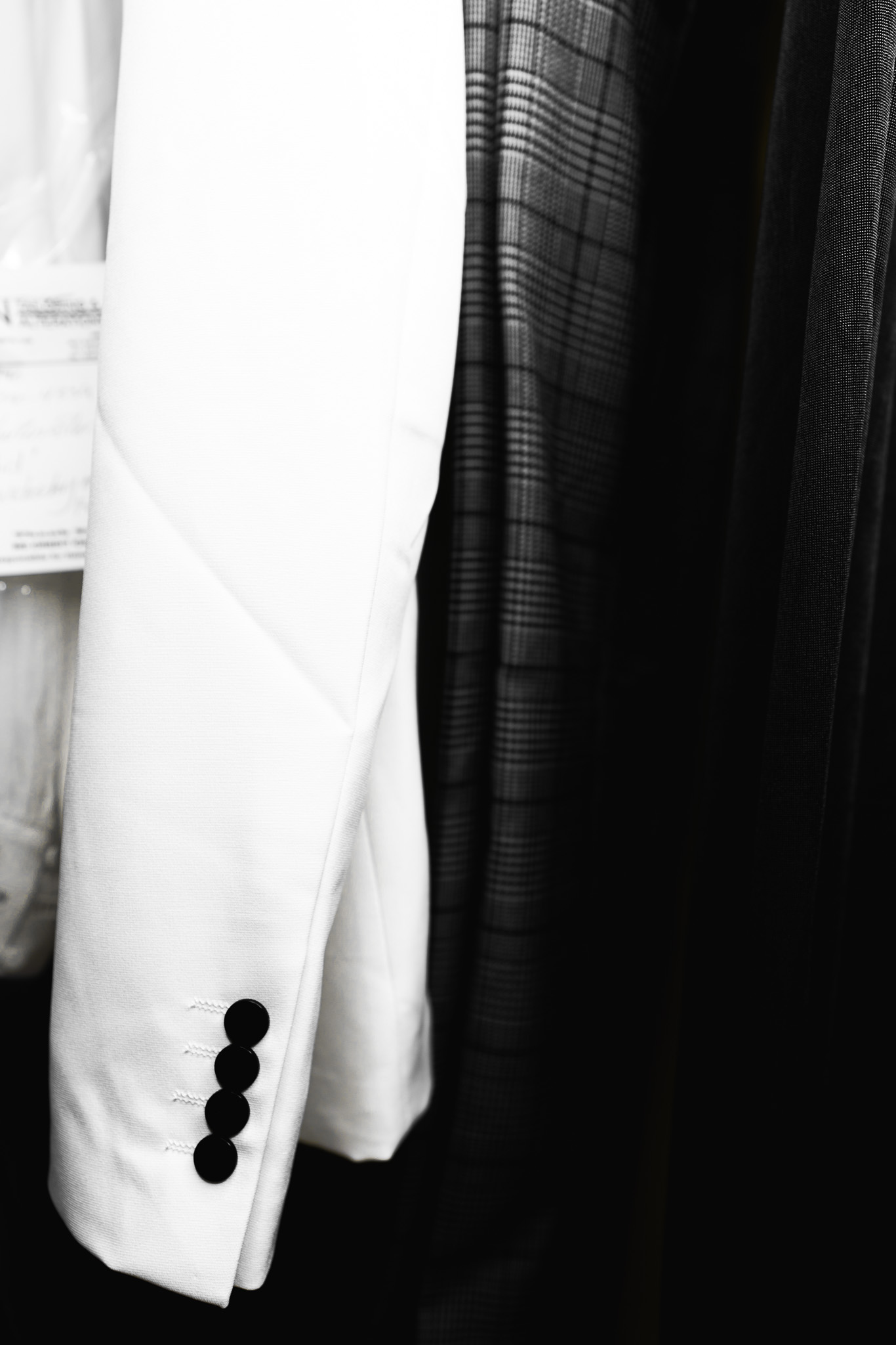 Elegant formalwear jacket prepared for tailoring